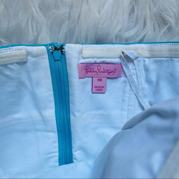 Lilly Pulitzer | Blue and Pink Bowen Mini Dress Coral | Size 00 - Picture 7 of 9